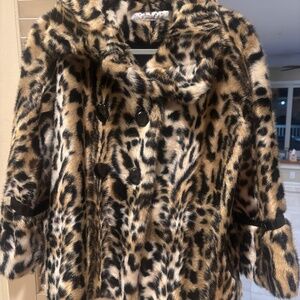 Faux Leopard Jacket with 3/4 sleeve Laundry by Shelli Segal size Small
